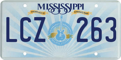 MS license plate LCZ263