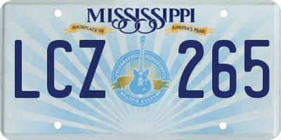 MS license plate LCZ265