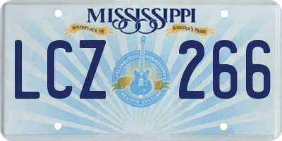 MS license plate LCZ266