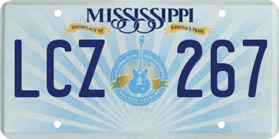 MS license plate LCZ267