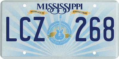 MS license plate LCZ268