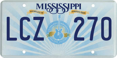 MS license plate LCZ270