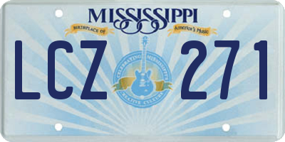 MS license plate LCZ271