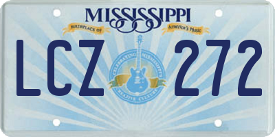 MS license plate LCZ272