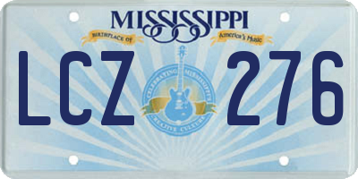 MS license plate LCZ276