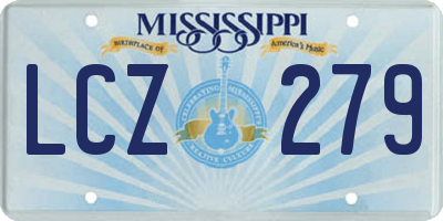 MS license plate LCZ279