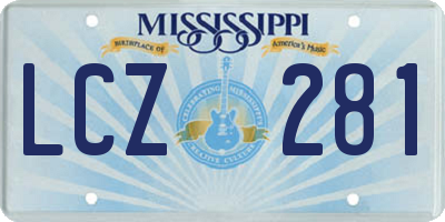 MS license plate LCZ281