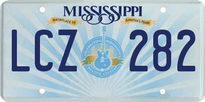 MS license plate LCZ282