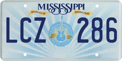 MS license plate LCZ286
