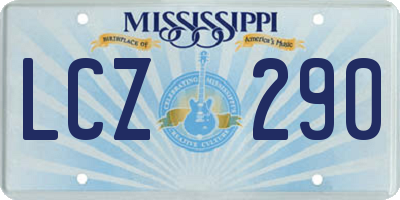 MS license plate LCZ290