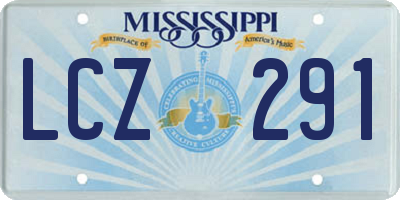 MS license plate LCZ291