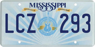 MS license plate LCZ293