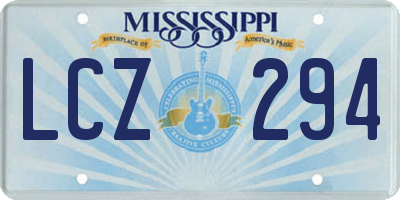 MS license plate LCZ294