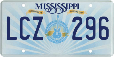 MS license plate LCZ296