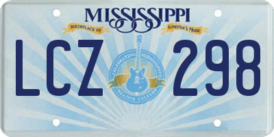 MS license plate LCZ298