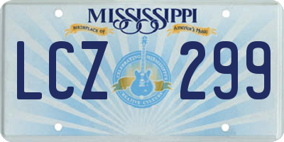 MS license plate LCZ299