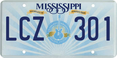 MS license plate LCZ301