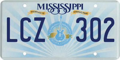 MS license plate LCZ302