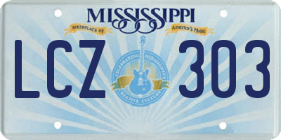 MS license plate LCZ303