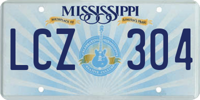 MS license plate LCZ304