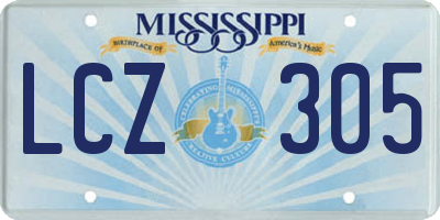 MS license plate LCZ305