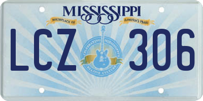 MS license plate LCZ306