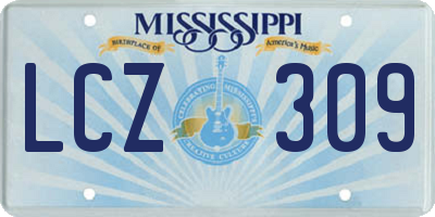MS license plate LCZ309