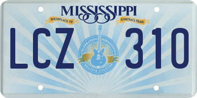 MS license plate LCZ310