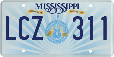 MS license plate LCZ311