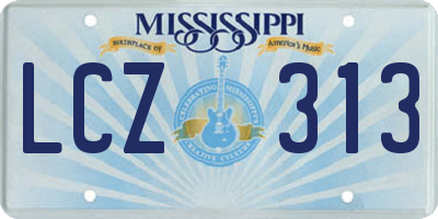 MS license plate LCZ313
