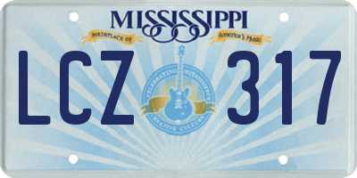 MS license plate LCZ317