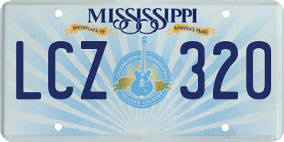 MS license plate LCZ320