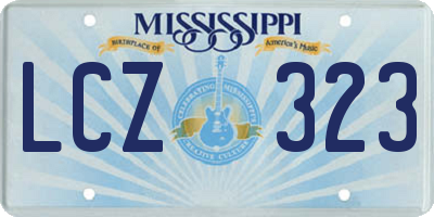 MS license plate LCZ323