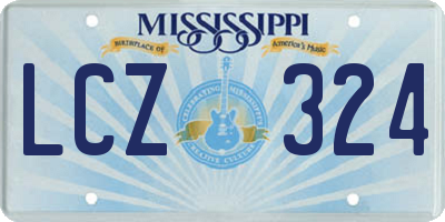 MS license plate LCZ324