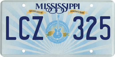 MS license plate LCZ325