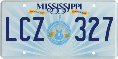 MS license plate LCZ327