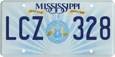 MS license plate LCZ328