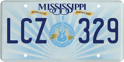 MS license plate LCZ329