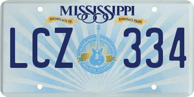 MS license plate LCZ334