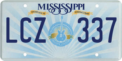 MS license plate LCZ337