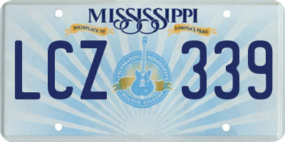 MS license plate LCZ339