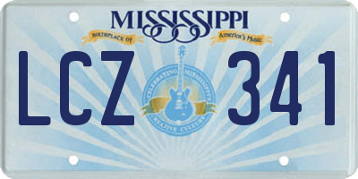 MS license plate LCZ341