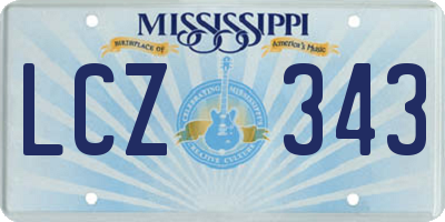 MS license plate LCZ343