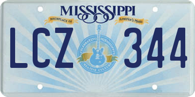 MS license plate LCZ344