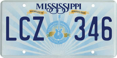 MS license plate LCZ346
