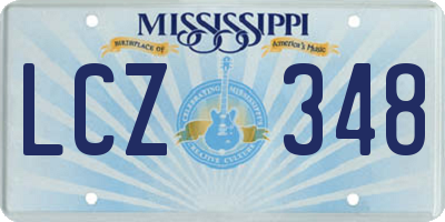 MS license plate LCZ348