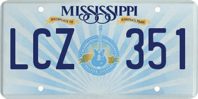 MS license plate LCZ351