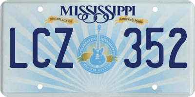 MS license plate LCZ352