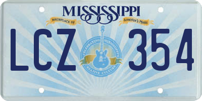 MS license plate LCZ354