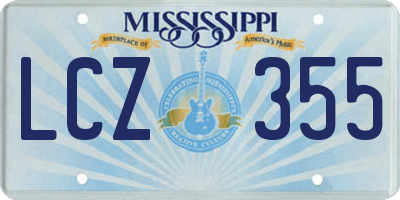 MS license plate LCZ355